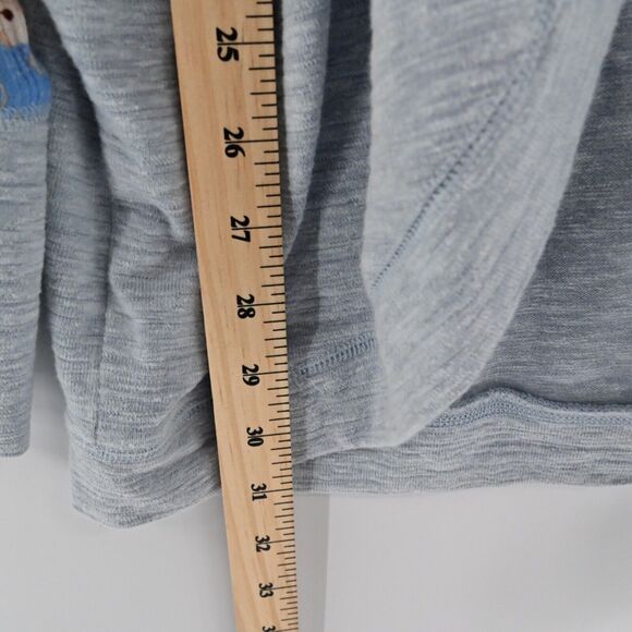 DOE AND‎ RAE Cardigan Womens Sz L Blue Floral Patchwork Dolman Sleeve Open Front - Picture 11 of 13